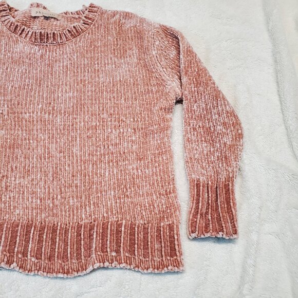 Philosophy Chenille Soft Pink Casual Cottagecore Y2K Pullover Sweater Women M - Picture 4 of 8